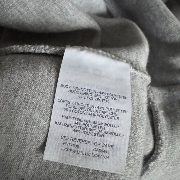 J. Crew | NWOT Cropped Hooded Pullover Sweatshirt in Gray Size Medium - Picture 7 of 9